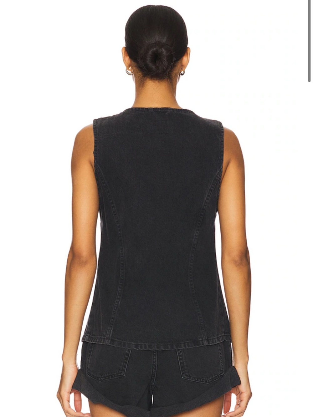 Free People Black Denim Jean Aimee Vest - Picture 4 of 8